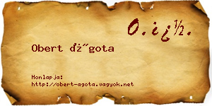 Obert Ágota névjegykártya