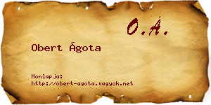 Obert Ágota névjegykártya